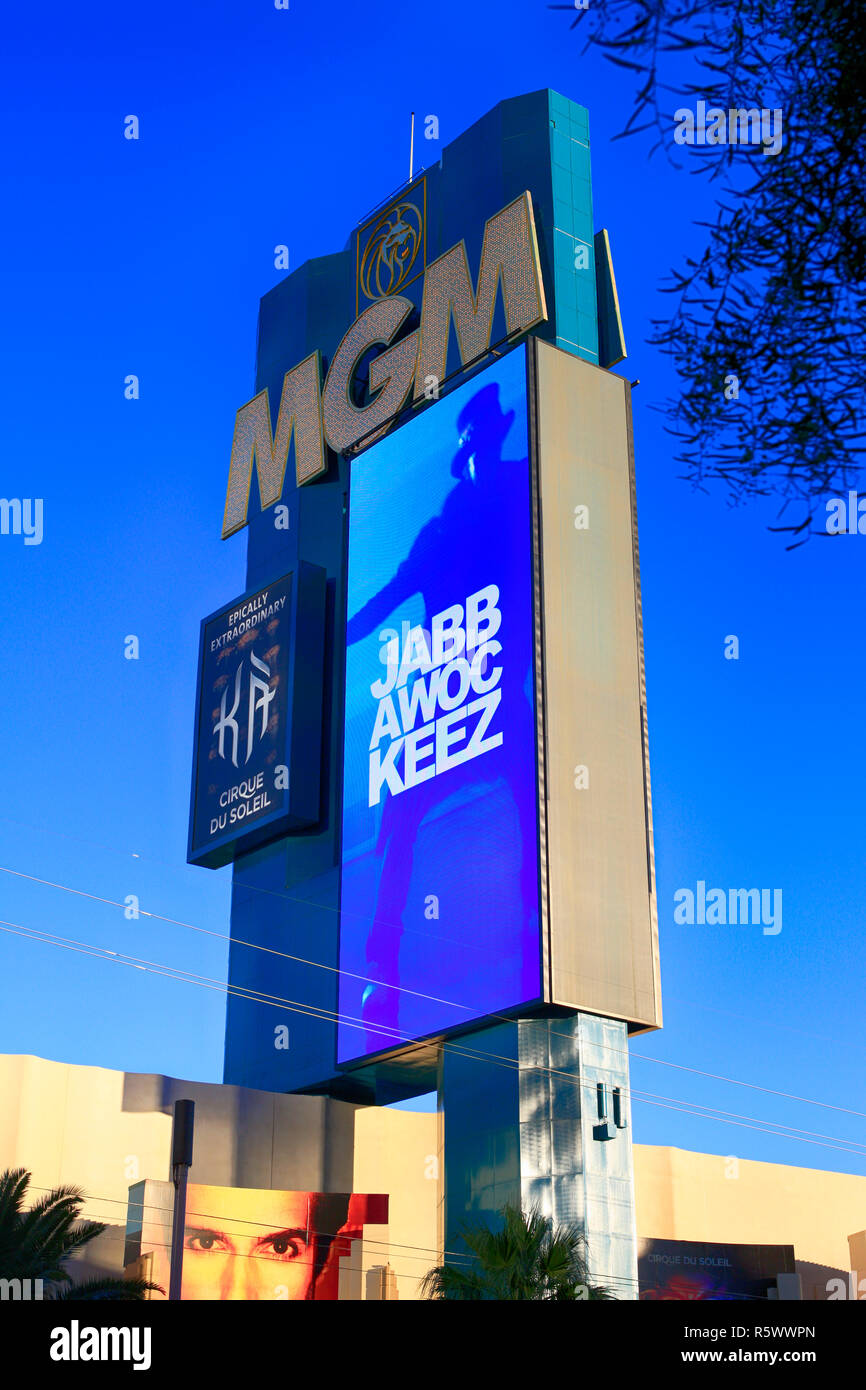 The famous MGM Hotel on the Strip in Las vegas, Nevada Stock Photo