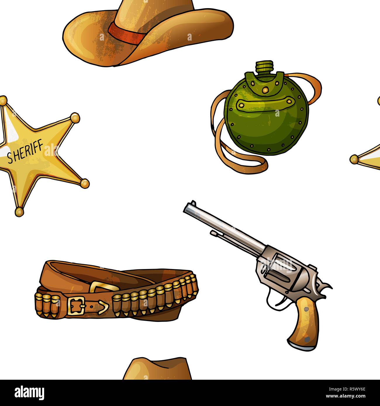 Seamless vector cowboys and indians pattern boy kid textile design ...