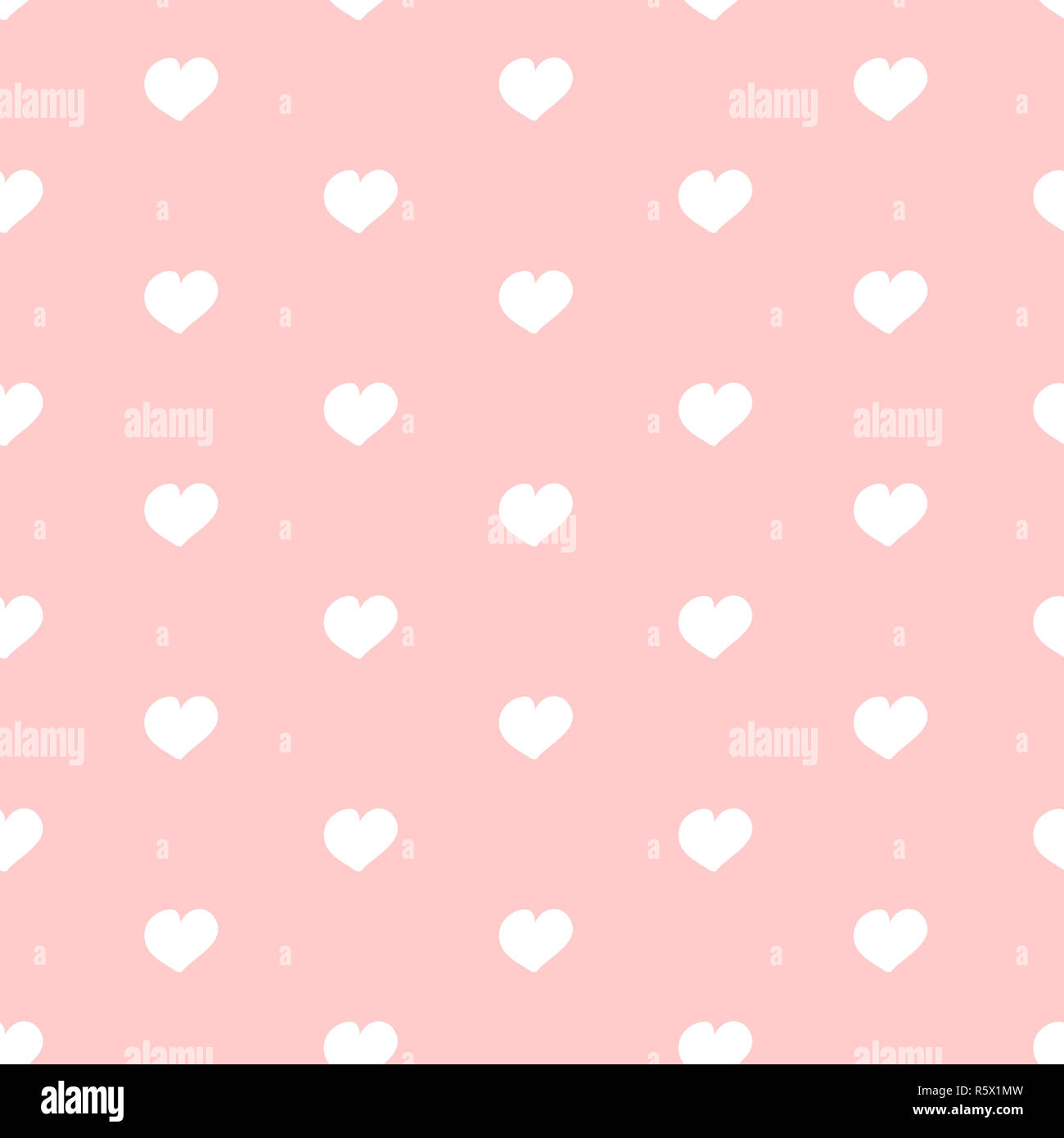 Seamless pattern for Valentine's Day. Cute hand drawn hearts on pink ...
