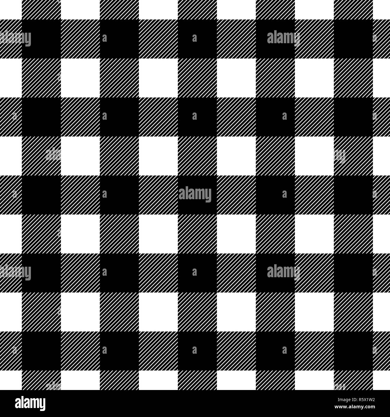 Seamless Plaid Check Pattern Black And White Design For