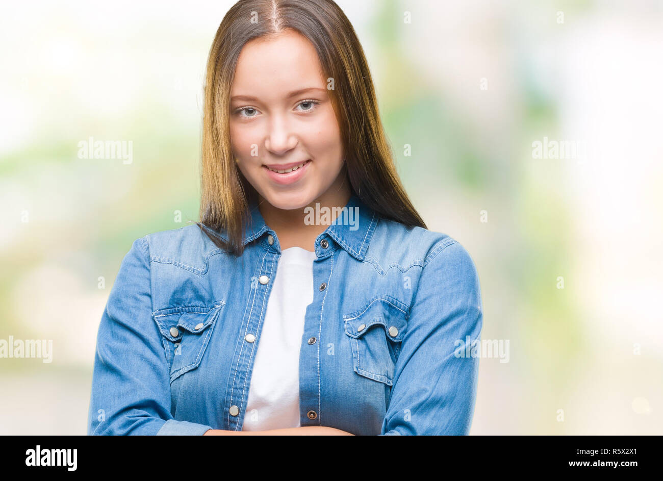 Young caucasian beautiful woman over isolated background happy face ...