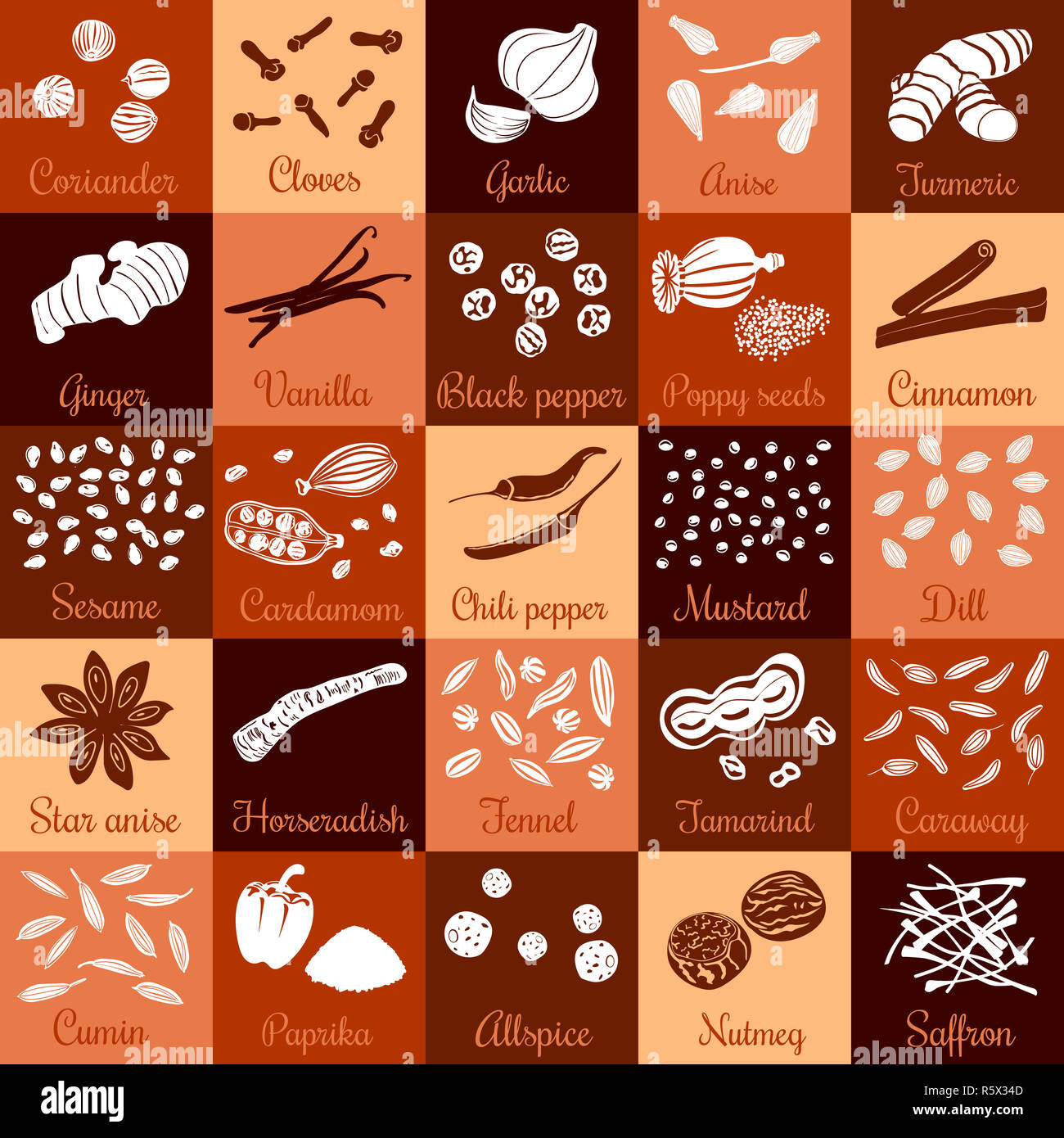 Icon set flavoury mix hi-res stock photography and images - Alamy