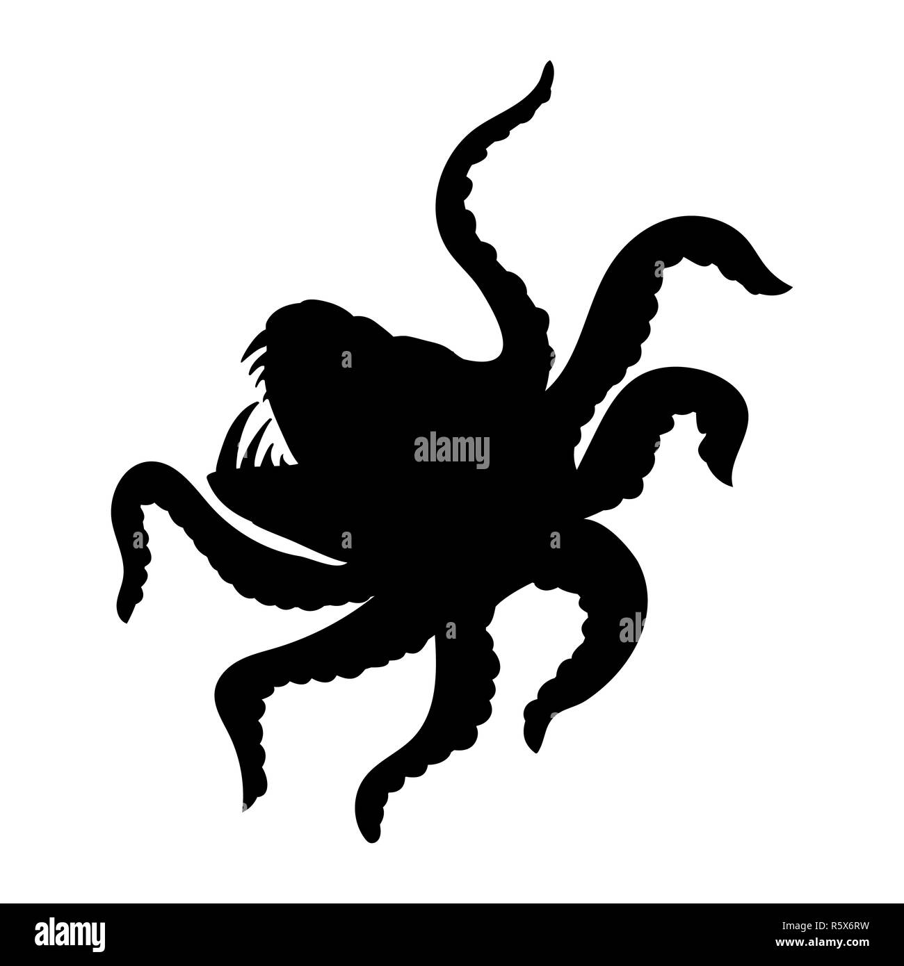Kraken giant octopus silhouette ancient mythology fantasy Stock Photo