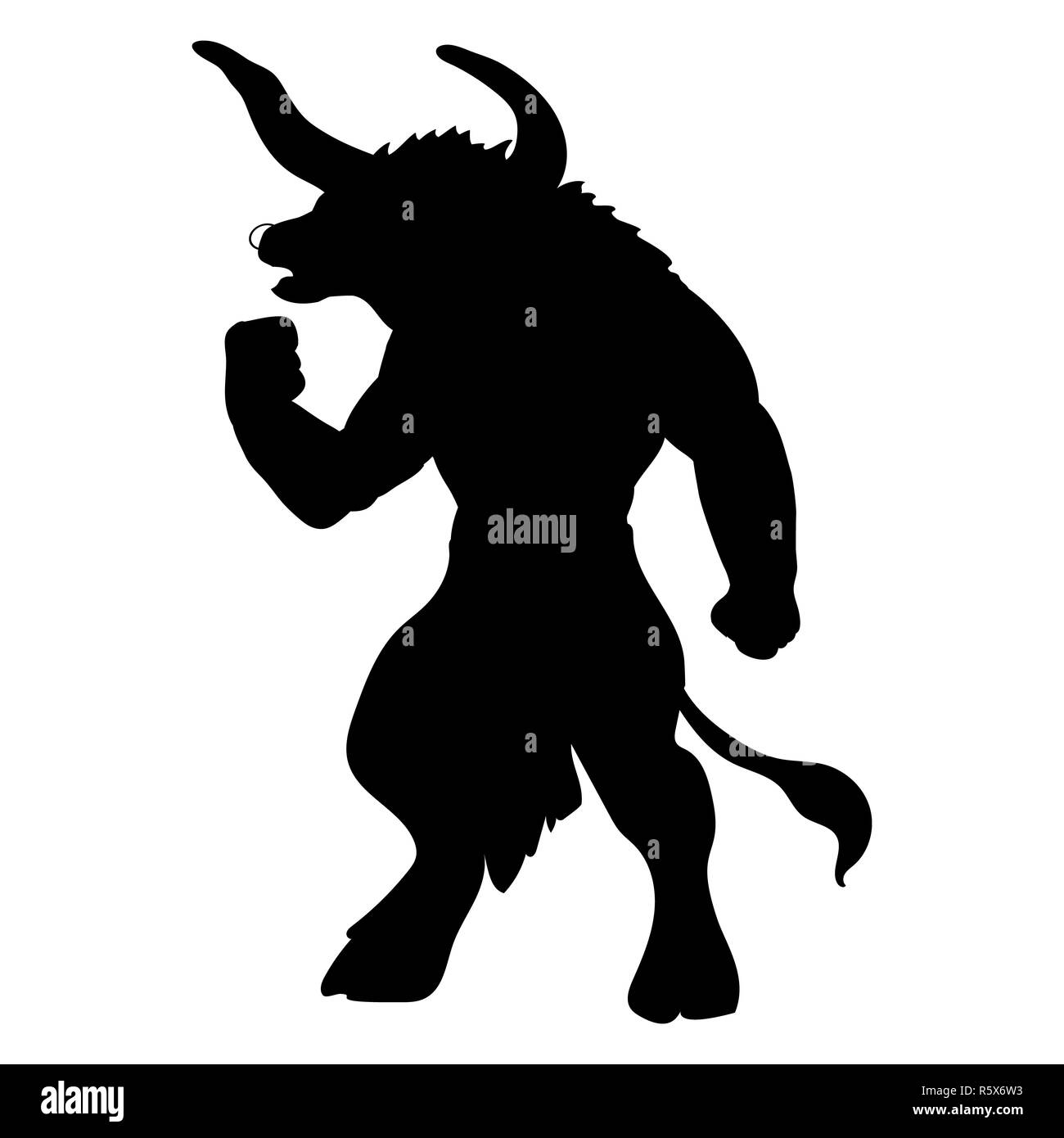Minotaur silhouette ancient mythology fantasy Stock Photo