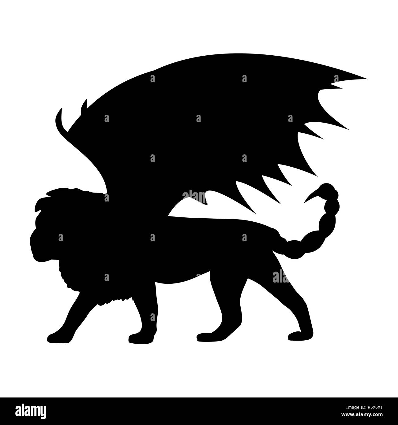 Manticore silhouette mythology symbol fantasy Stock Photo Alamy