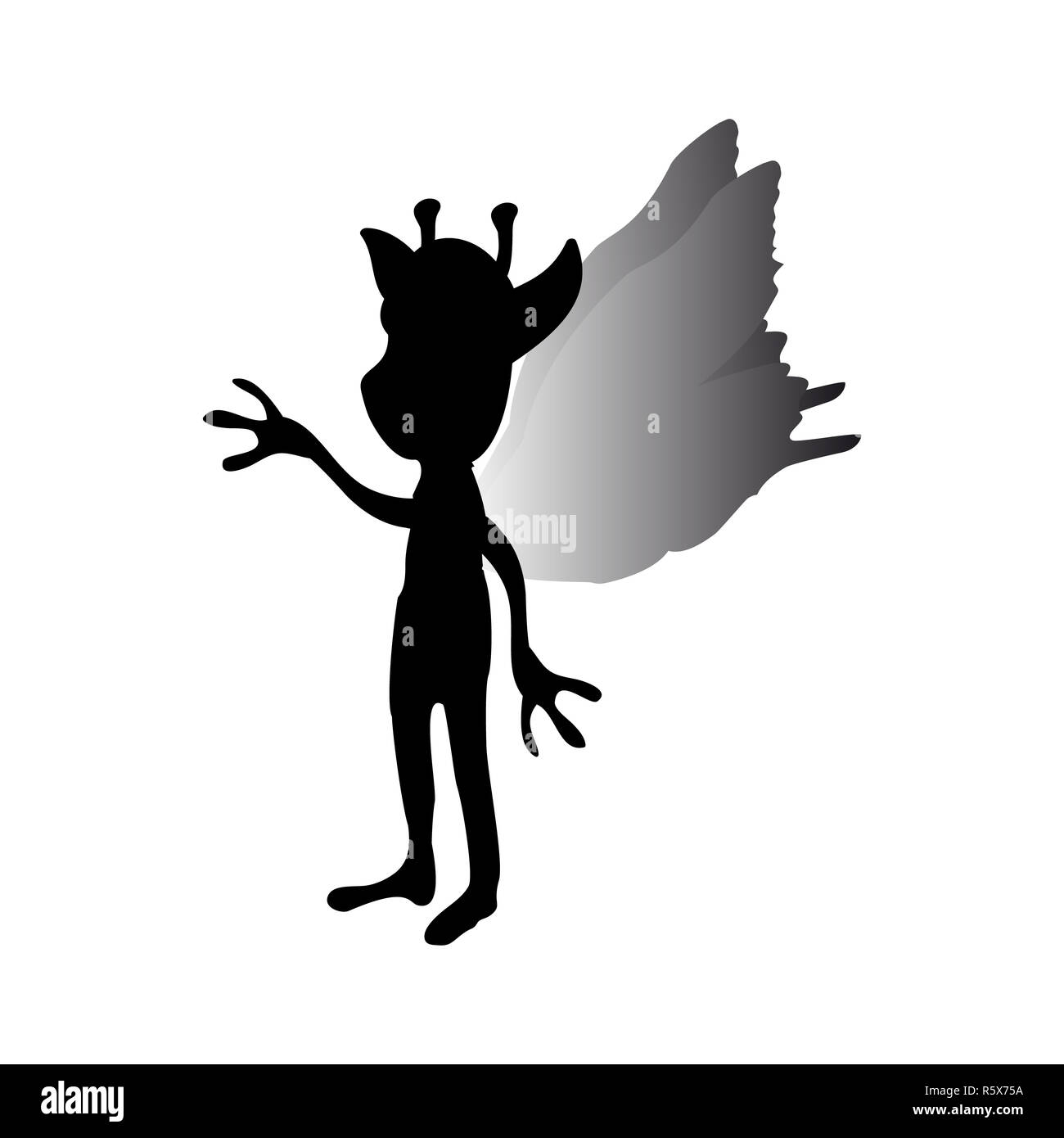 Pixie silhouette mythical animal fantasy Stock Photo