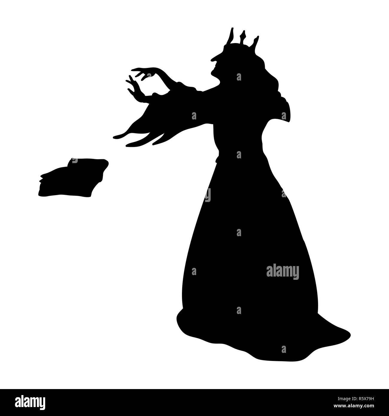 Gueen evil witchcraft magical silhouette fantasy Stock Photo