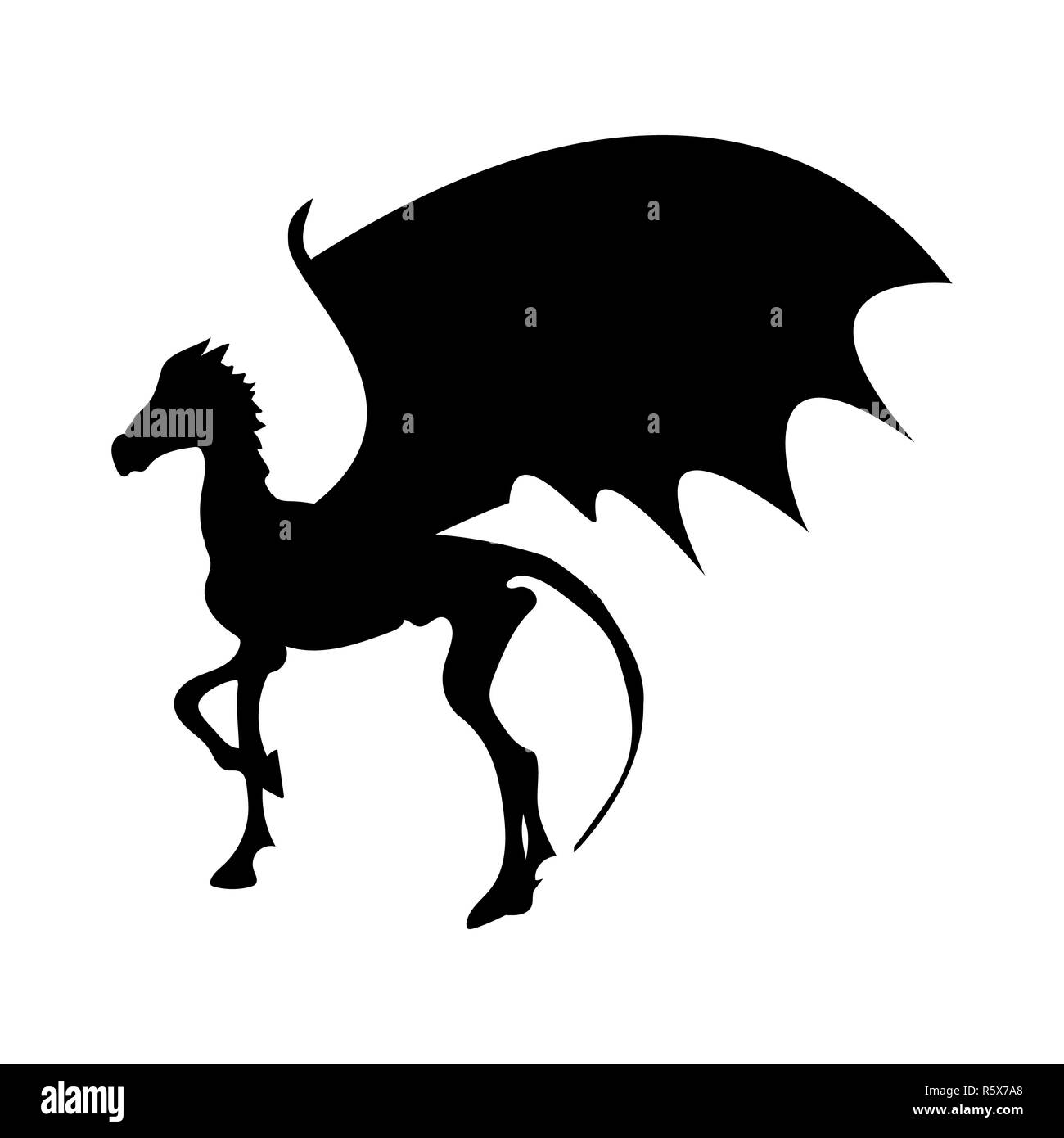Thestral skeleton horse silhouette mythical animal fantasy Stock Photo