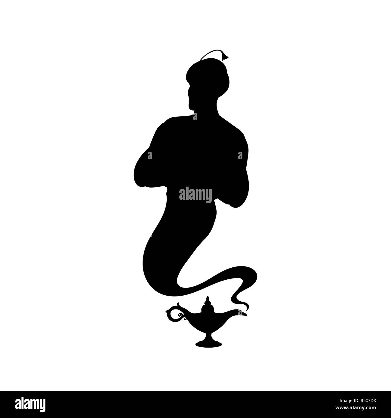 Genie lamp silhouette Black and White Stock Photos & Images Genie lamp silhouette Black and White Stock Photos & Images