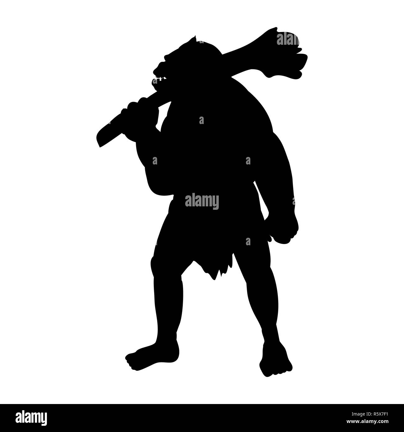 Ogre silhouette monster villain fantasy Stock Photo