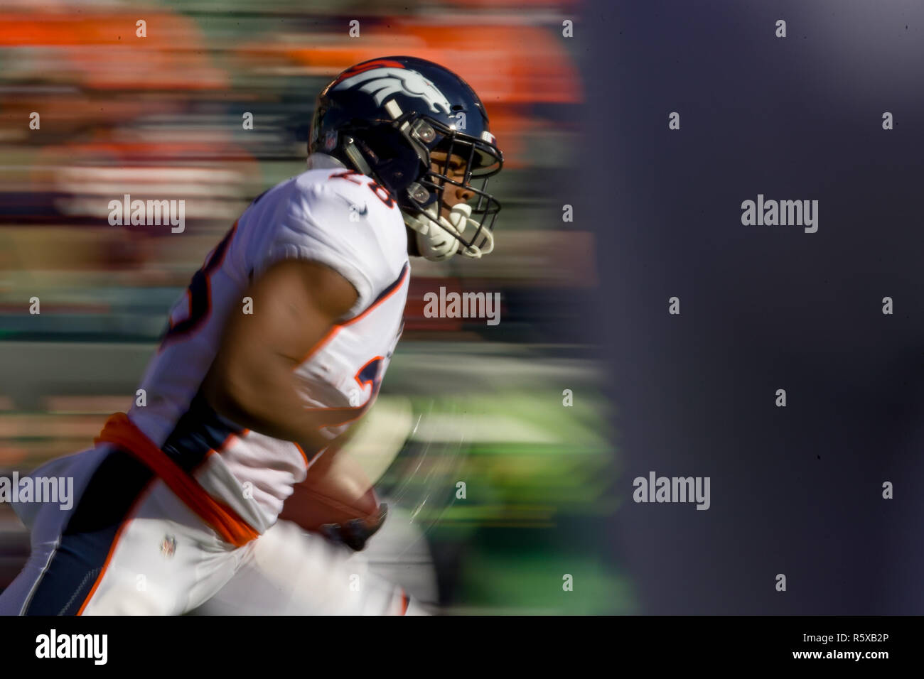 Denver Broncos safety Delarrin Turner-Yell (32) against the Indianapolis  Colts of an NFL football game Thursday, Oct 6, 2022, in Denver. (AP  Photo/Bart Young Stock Photo - Alamy