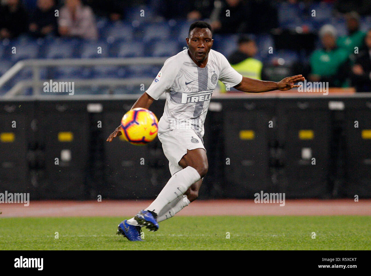 Rome, Italy. 2nd Dec, 2018. Inter's Kwadwo Asamoah in action during the Serie A soccer match between Roma and Inter at the Olympic Stadium. Credit: UPDATE IMAGES/ Alamy Live News Stock Photo