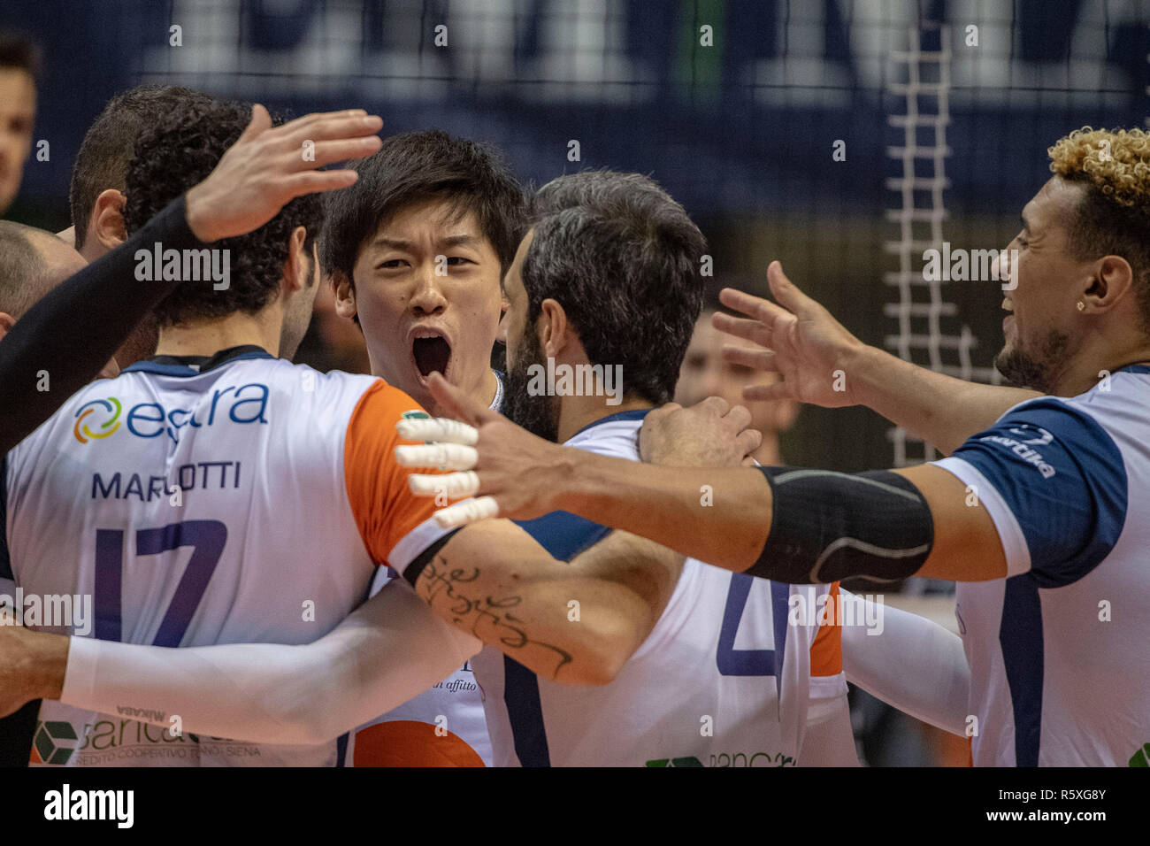 Yuki Ishikawa of Siena during the Italian Men's Volleyball League Serie