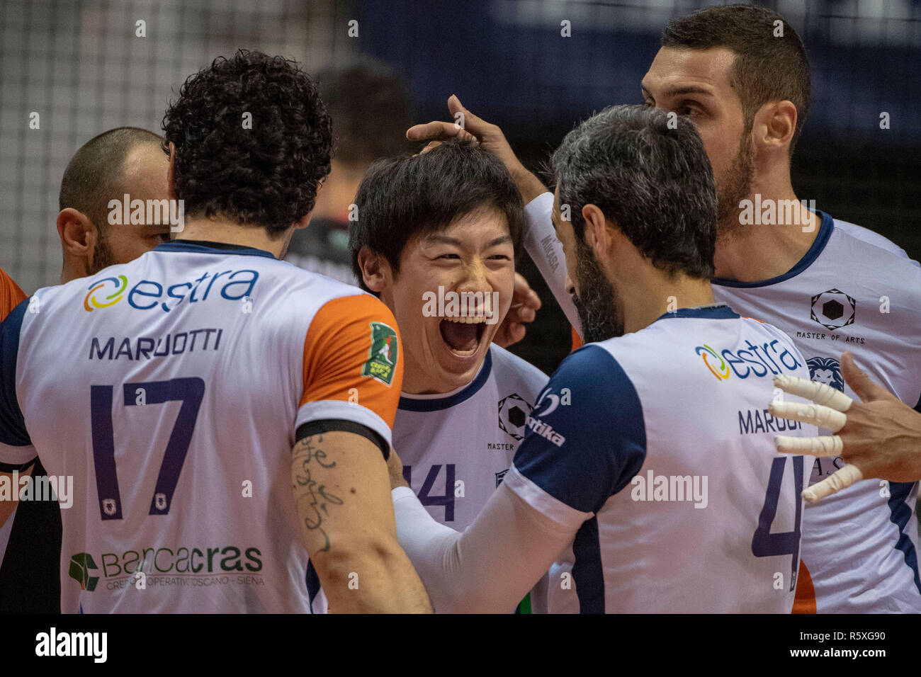 Yuki Ishikawa of Siena during the Italian Men's Volleyball League Serie