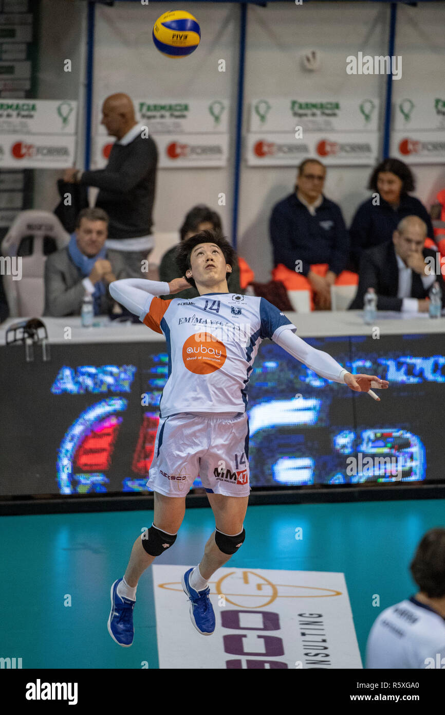Yuki Ishikawa of Siena during the Italian Men's Volleyball League Serie