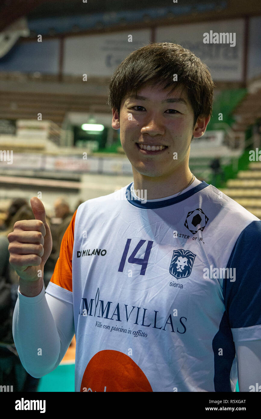 Yuki Ishikawa of Siena during the Italian Men's Volleyball League Serie