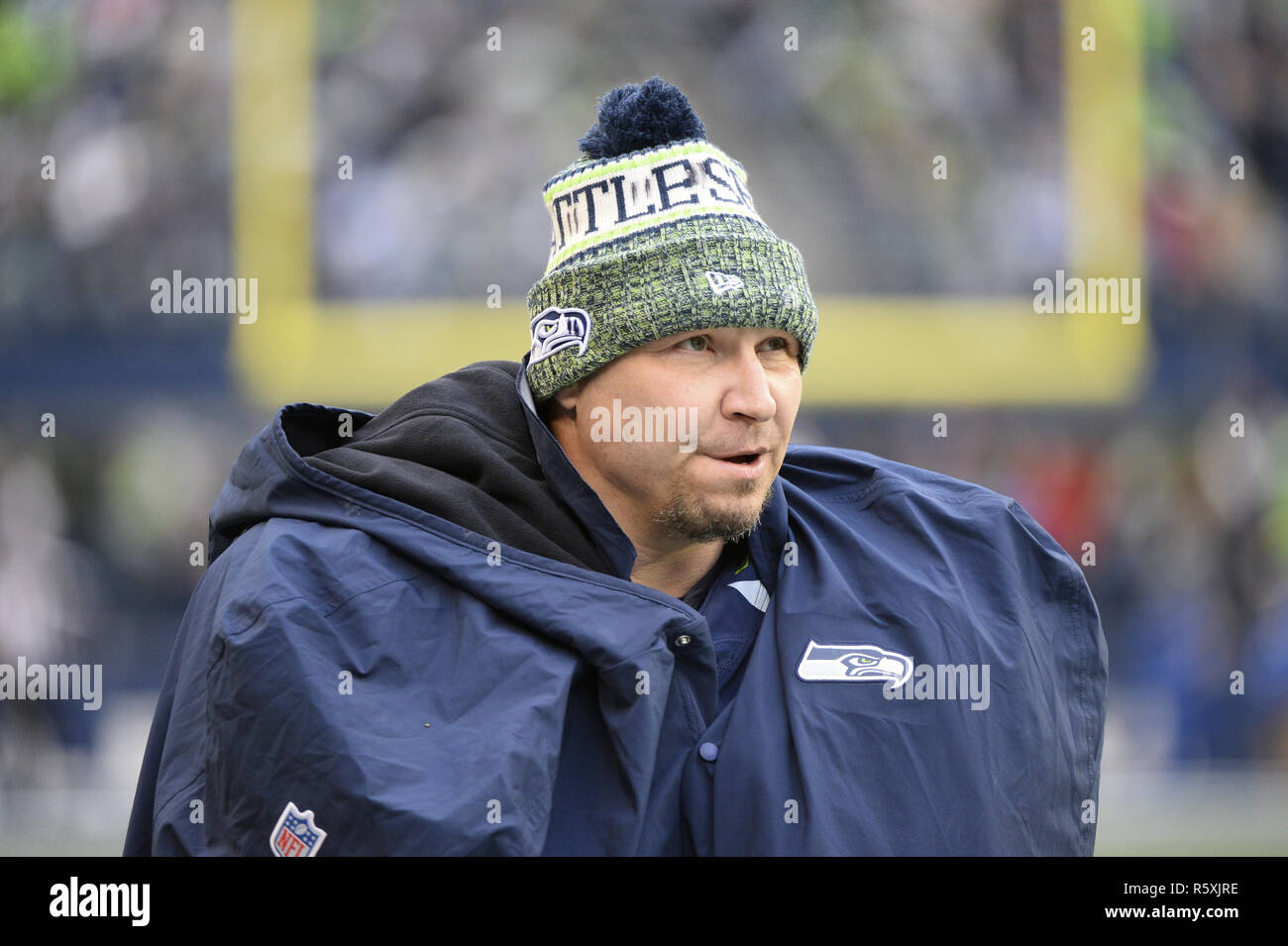seahawks on field beanie 2018