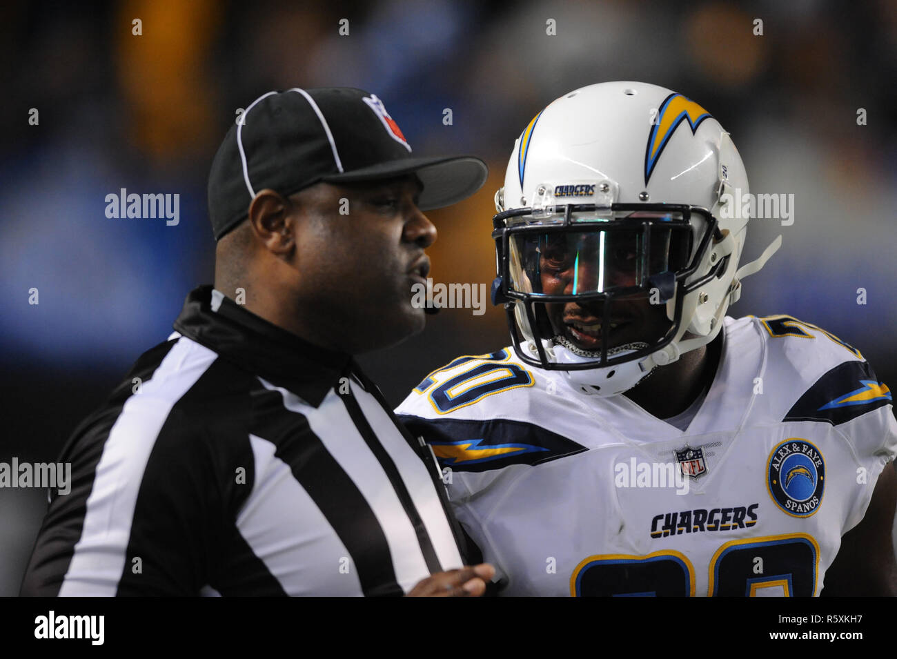 Pittsburgh, PA, USA. 2nd Dec, 2018. Desmond King II #20 during the Pittsburgh Steelers vs Los Angeles Chargers game at Heinz Field in Pittsburgh, PA. Jason Pohuski/CSM/Alamy Live News Stock Photo