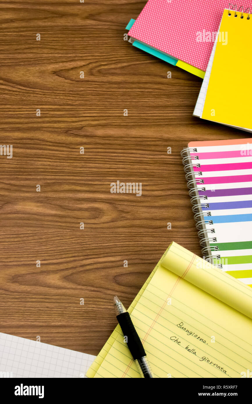 Italian Learning New Language Writing Words on the Notebook Stock Photo Alamy