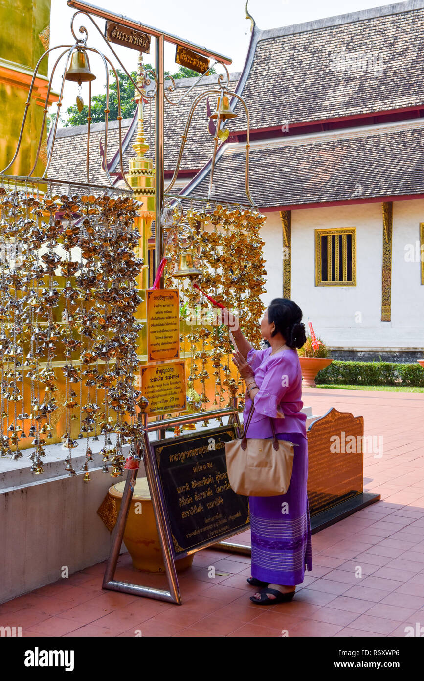 Wat Phra Singh Temple, Chiang Mai, Thailand Stock Photo