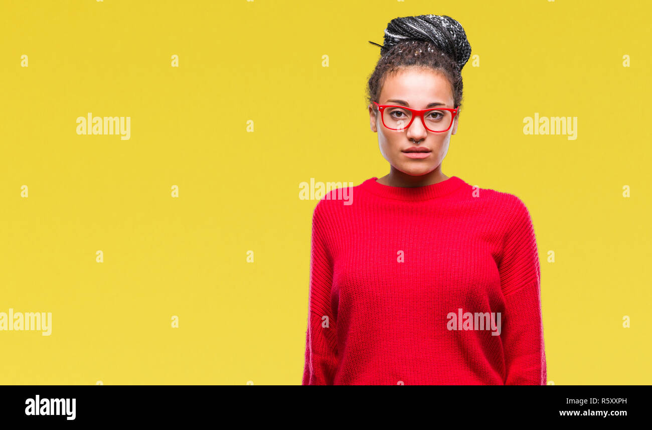 Young Braided Hair African American Girl Wearing Sweater And