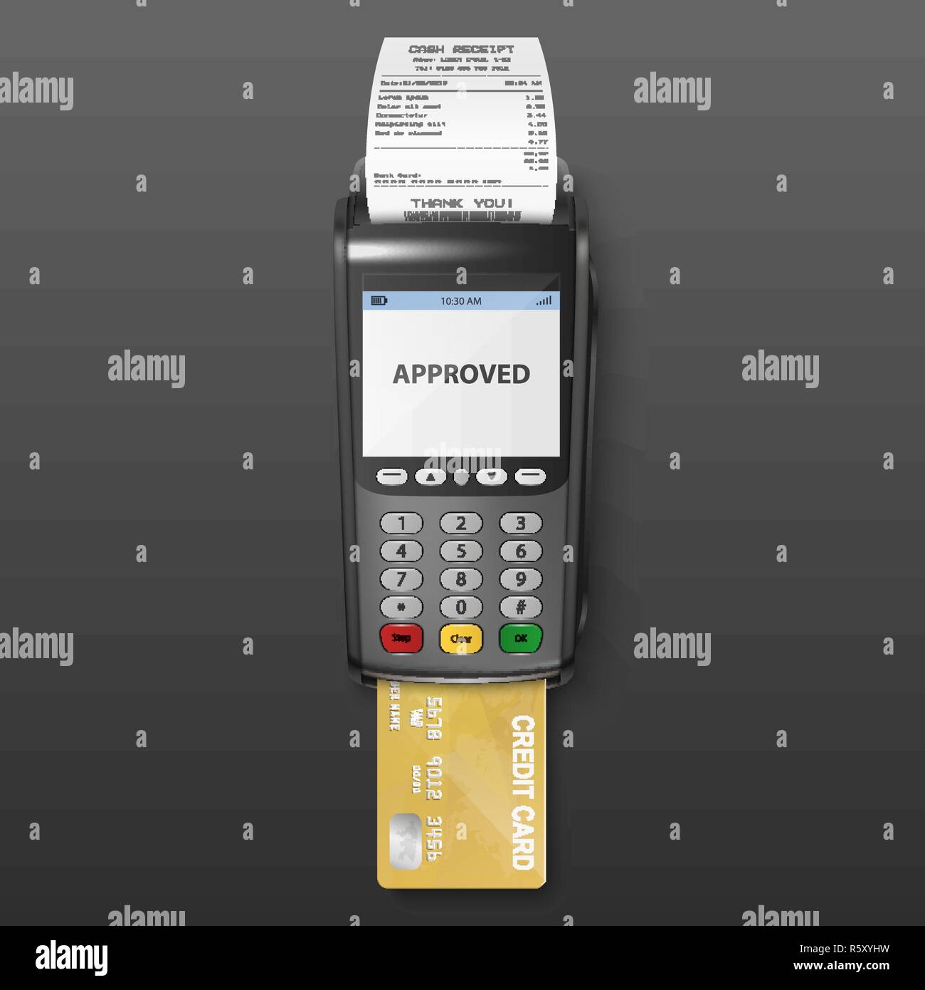 Download Vector Realistic Black 3d Payment Machine. POS Terminal ...