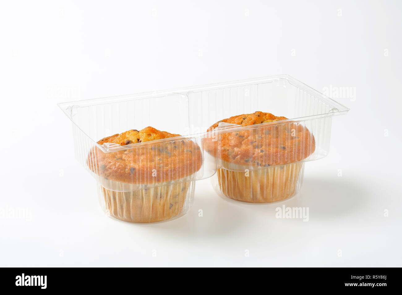 Two Stracciatella Muffins Stock Photo