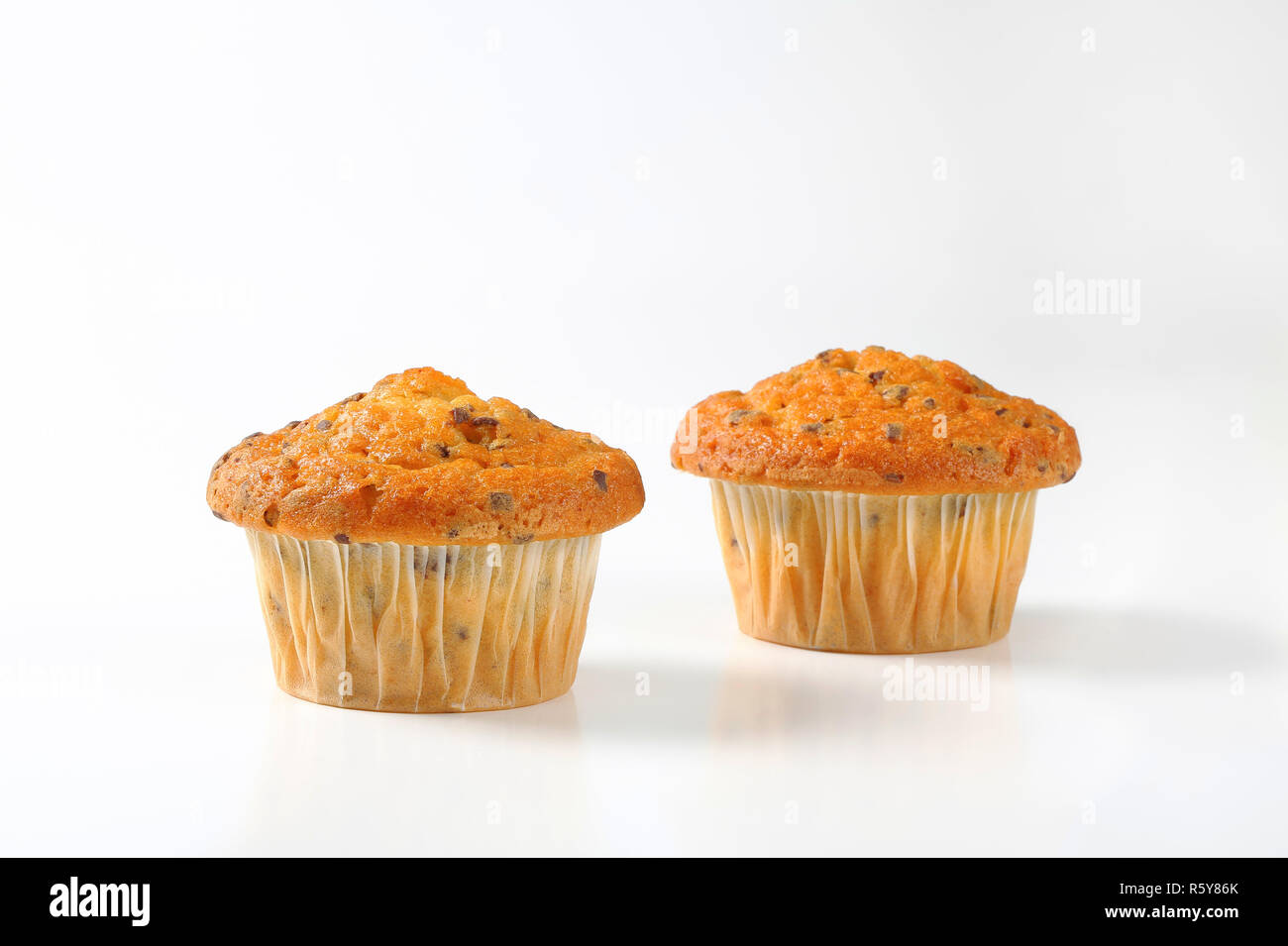 Two Stracciatella Muffins Stock Photo