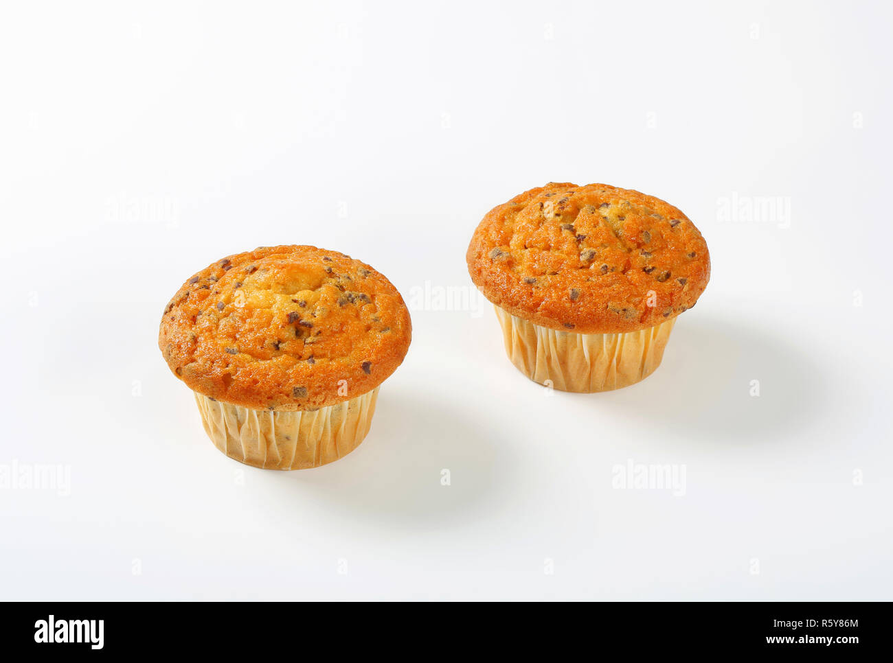Two Stracciatella Muffins Stock Photo