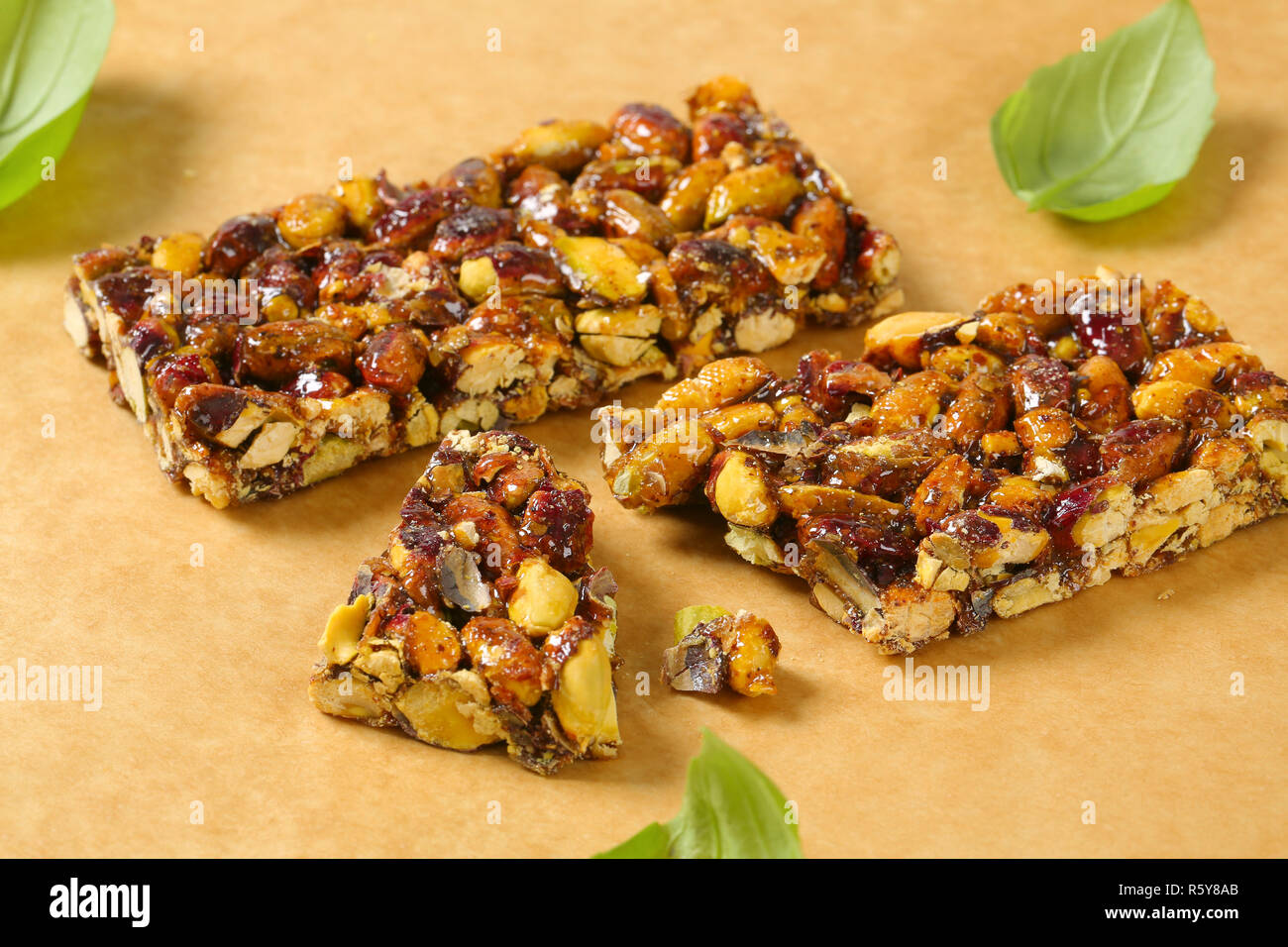 Pistachio nut bar Stock Photo Alamy
