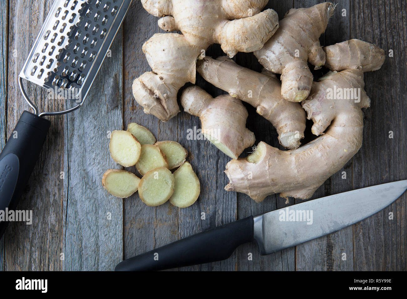 Preparing Ginger Root Stock Photo Alamy