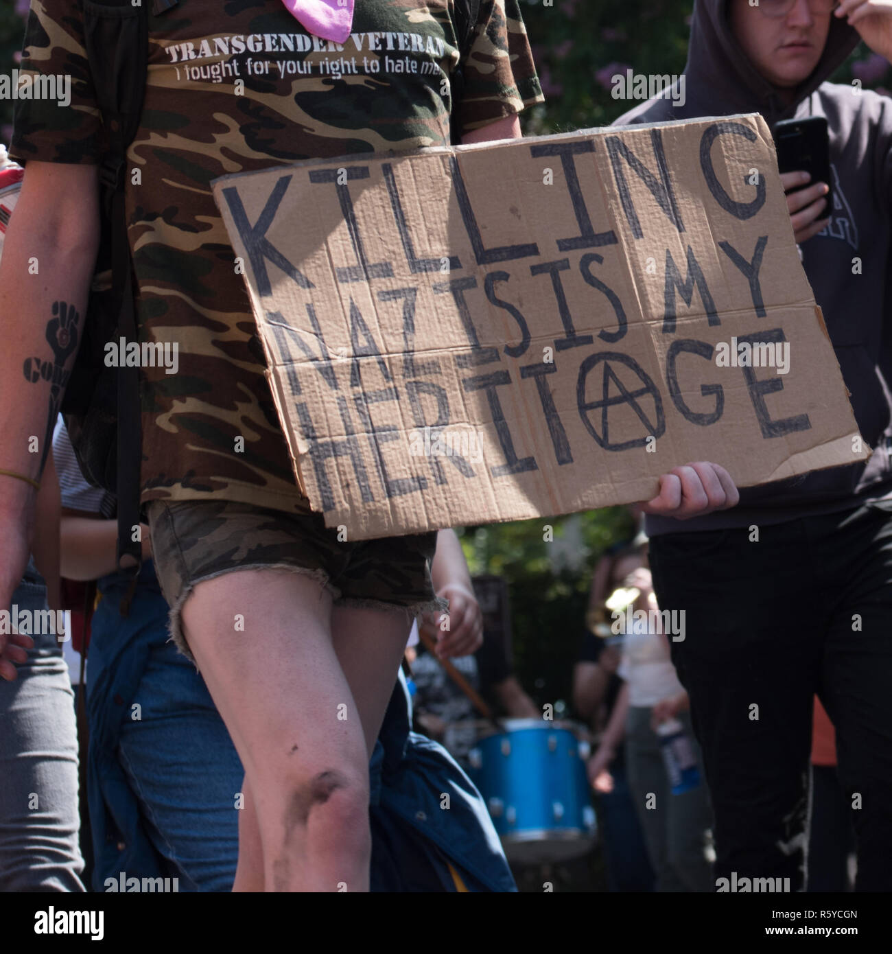 Charlottesville , Virginia , United States - August 12 , 2017 Unite the Right attracts neo-nazi groups and violent protesters Stock Photo