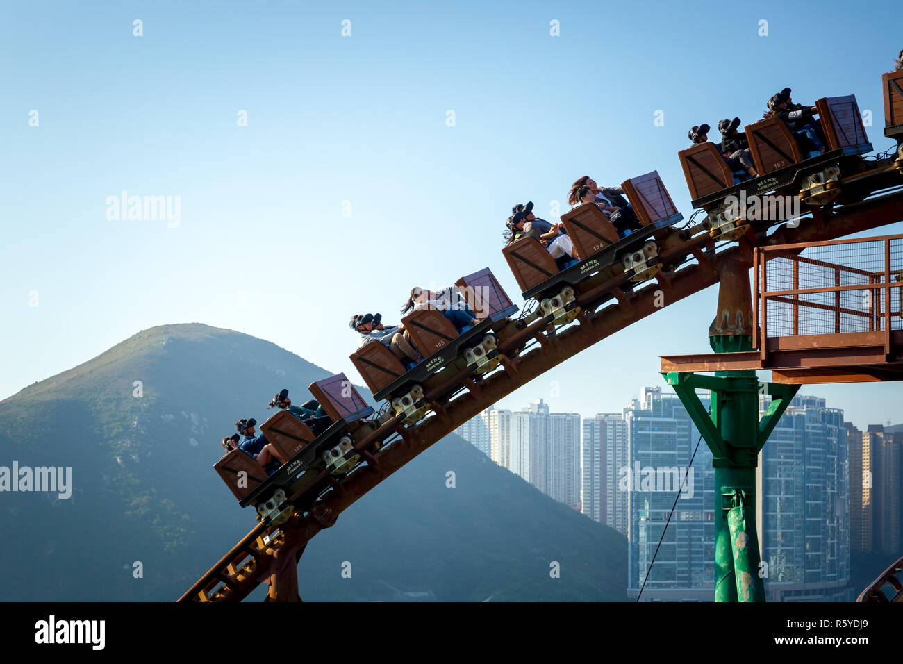 Hong Kong China Nov 29 2018 People Are So Excited To Ride The VR hong-kong-china-nov-29-2018-people-are-so-excited-to-ride-the-vr