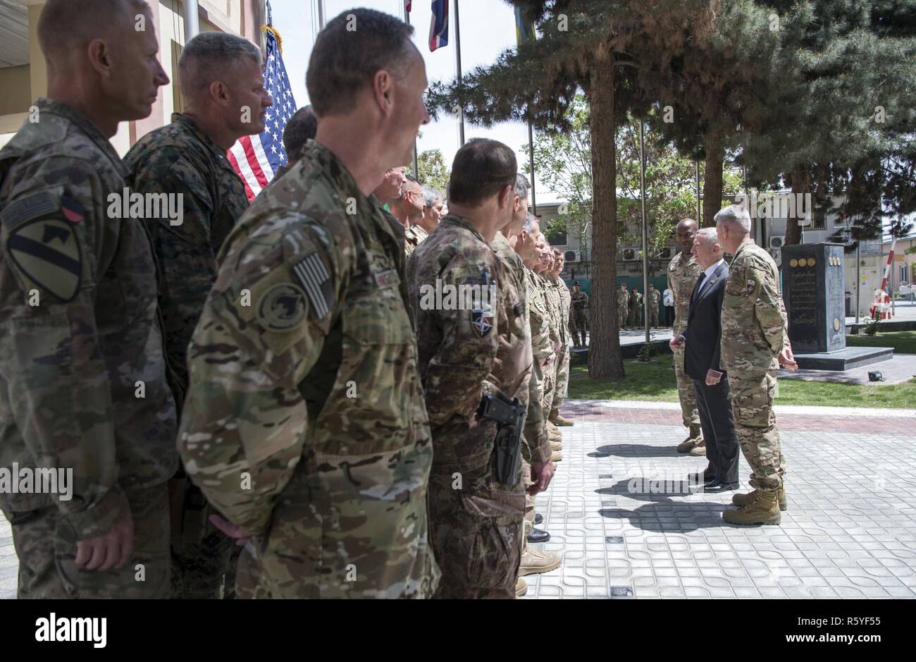 Secretary of Defense Jim Mattis and U.S. Army Gen. John Nicholson, Resolute Support commander