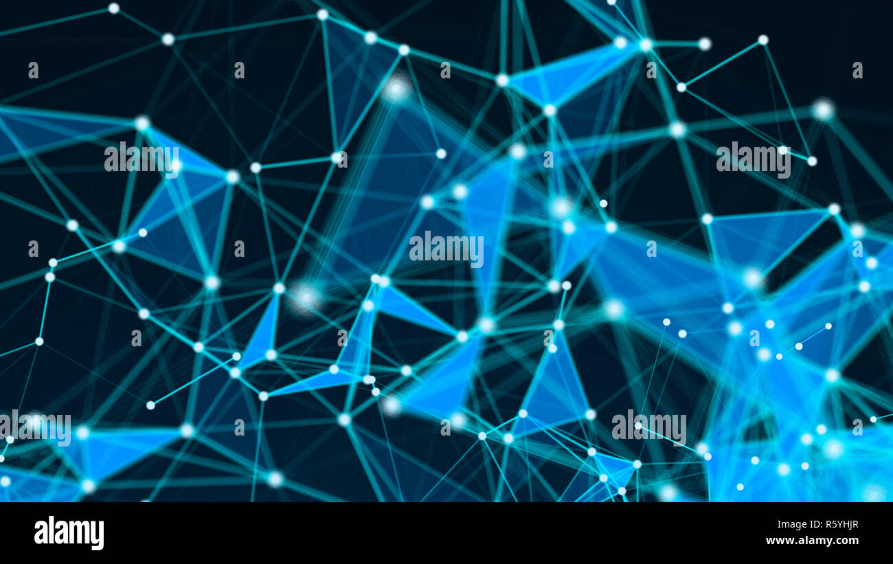 Abstract Polygonal Space Background with Connecting Dots and Lines ...