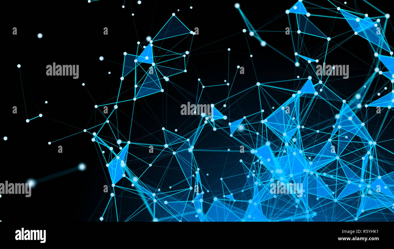 Abstract Polygonal Space Background with Connecting Dots and Lines ...