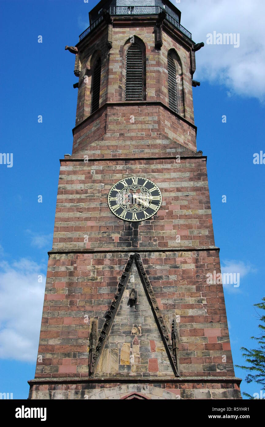 tower of the collegiate church in landau in the palatinate Stock Photo