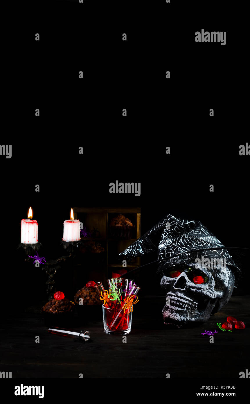 Halloween stilllife background Stock Photo Alamy