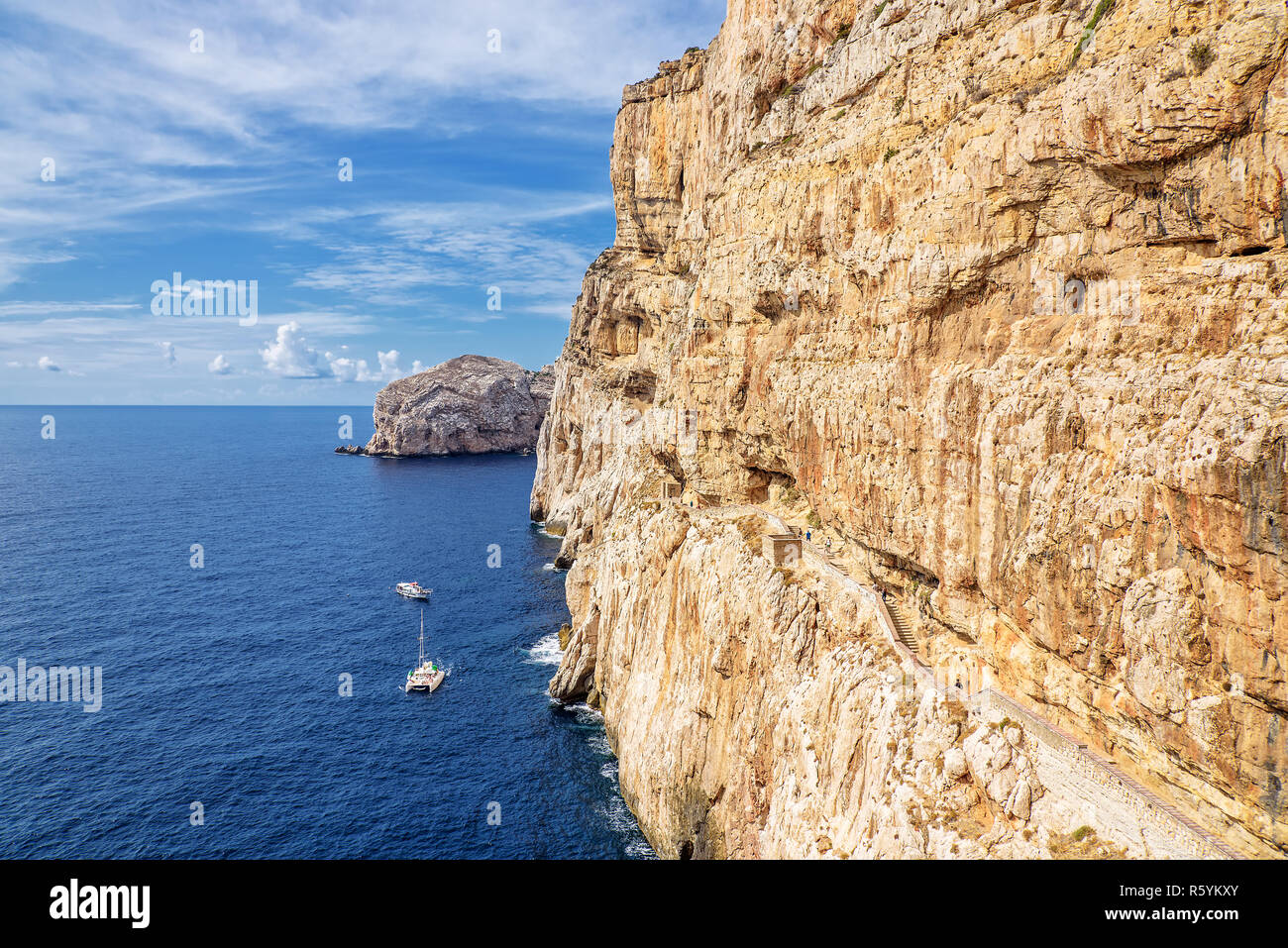 grotte di nettuno sardinia capo caccia mediterranean escala del cabirol Stock Photo