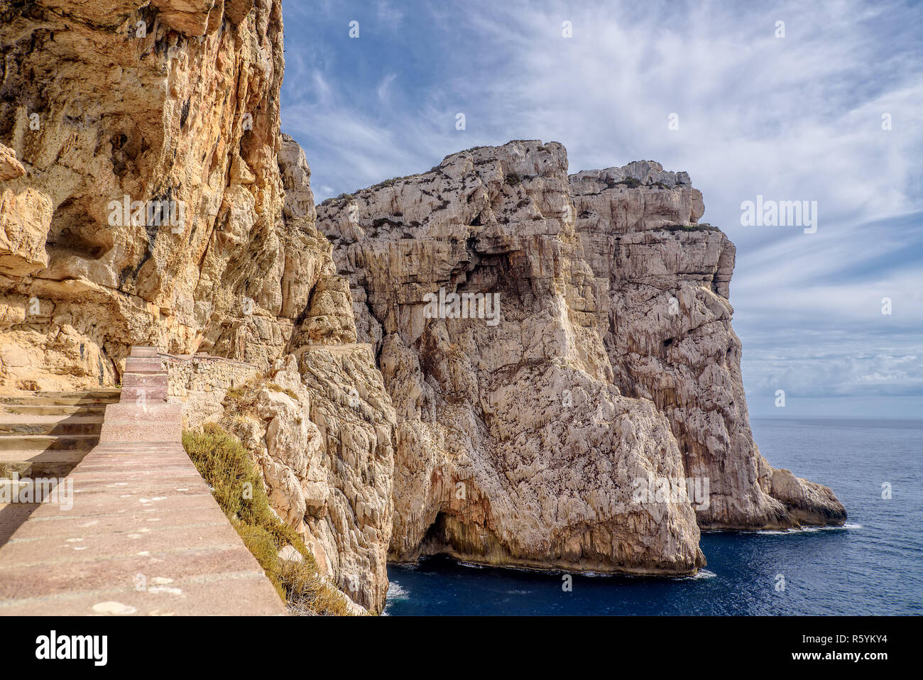 grotte di nettuno sardinia capo caccia mediterranean escala del cabirol Stock Photo