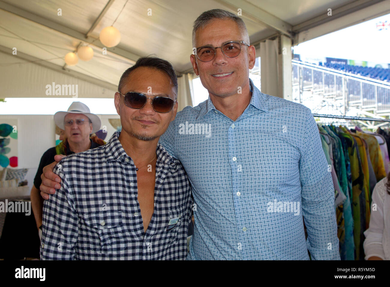 BRIDGEHAMPTON, NY AUGUST 26 Thuyen Nguyen and Curtis Polk at Hampton