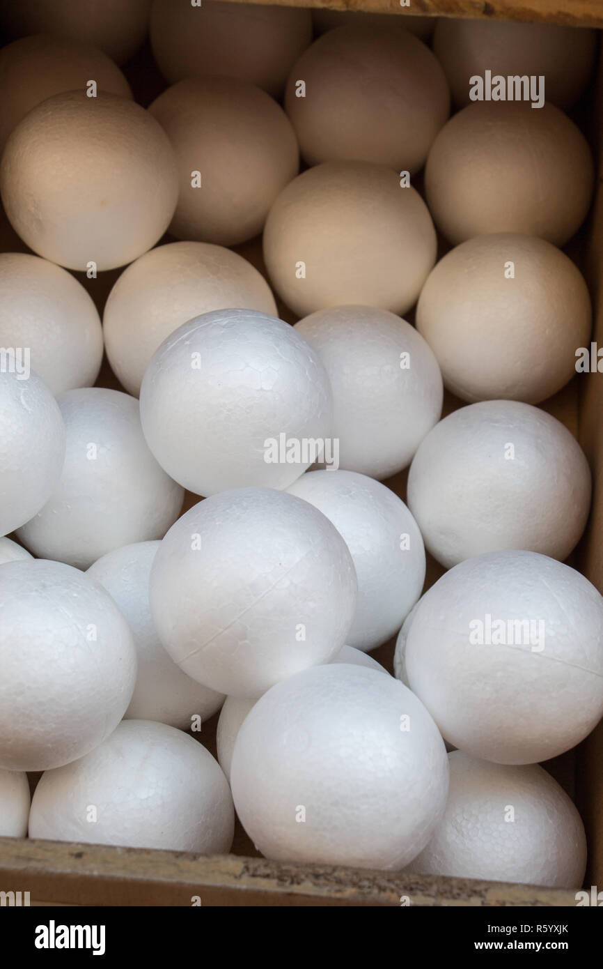 Dozens of styrofoam balls in the view Stock Photo - Alamy