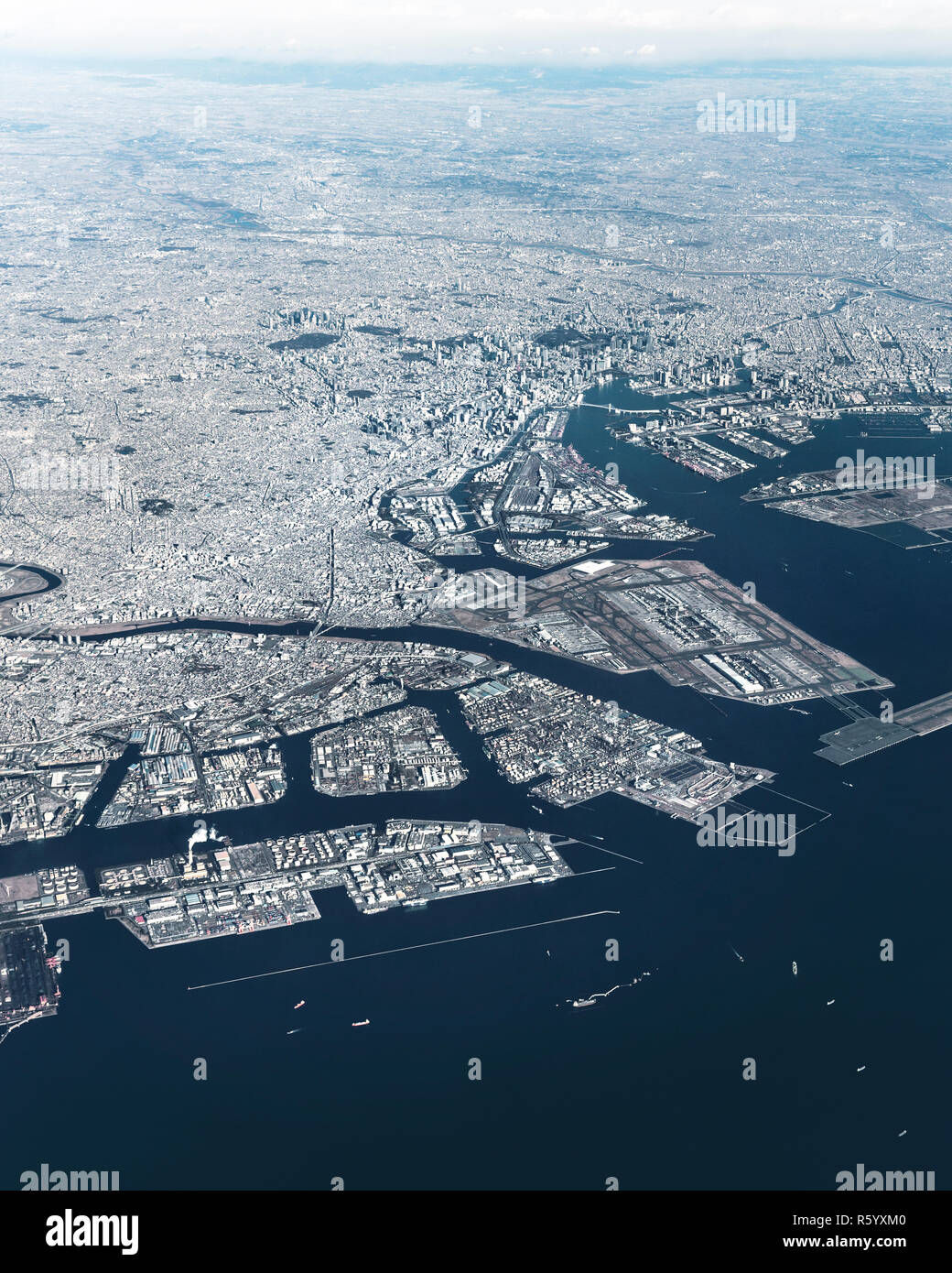Aerial view of Yokohama-Kawasaki International port. Japan Stock Photo - Alamy
