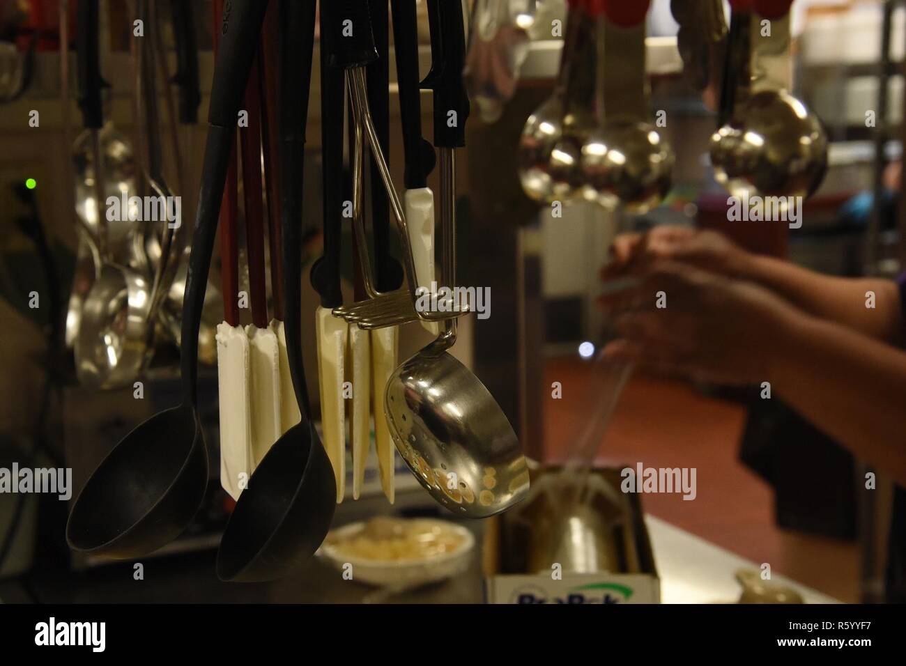 Cooking utensils are shown at the Child Development Center April 24