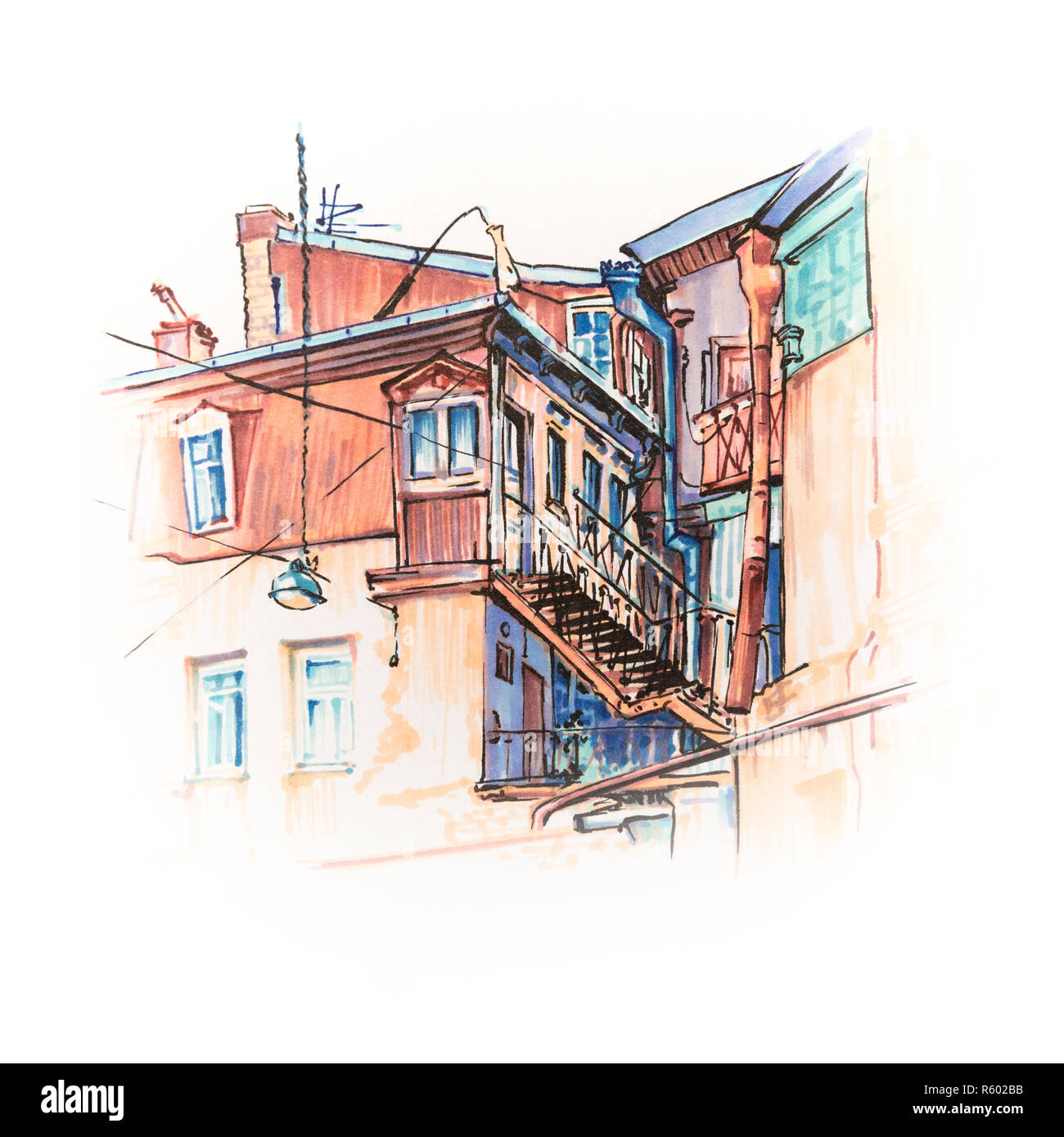 Typical house in Tbilisi, Stock Photo Alamy