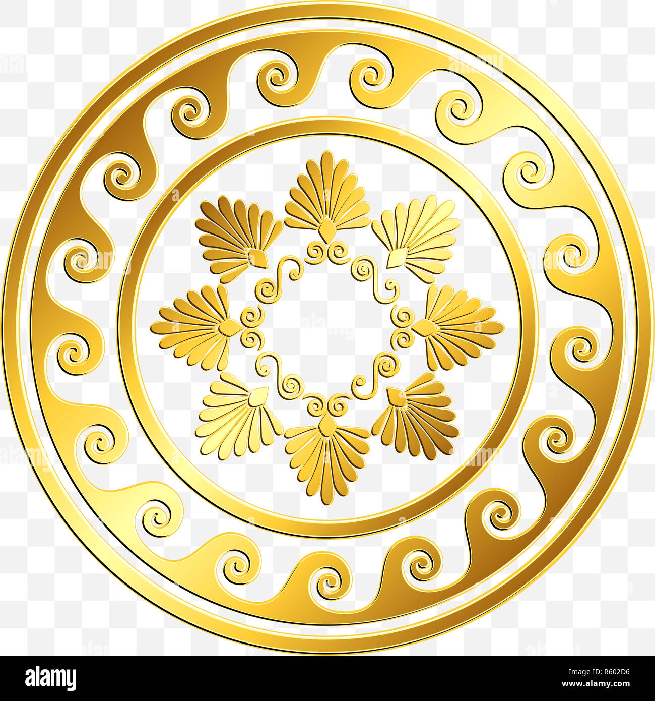 Traditional vintage gold Greek ornament, Meander Stock Photo - Alamy