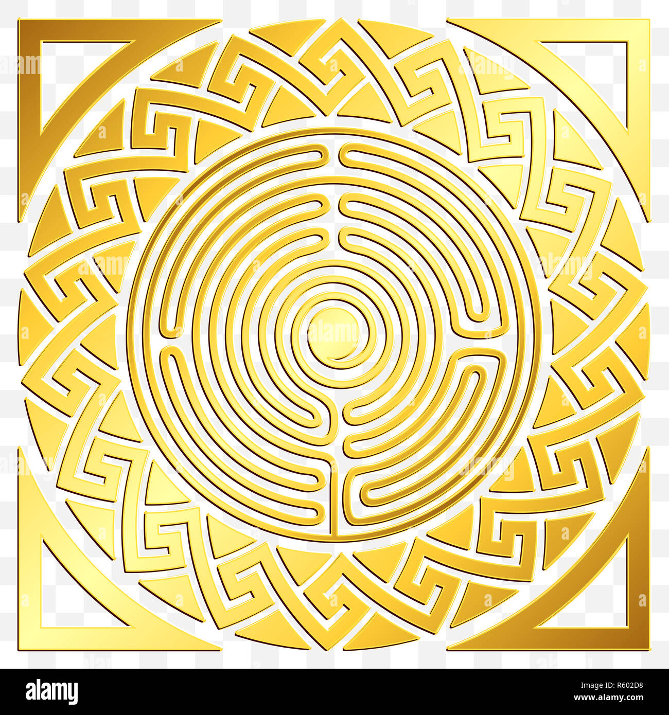 Traditional vintage gold Greek ornament, Meander Stock Photo - Alamy