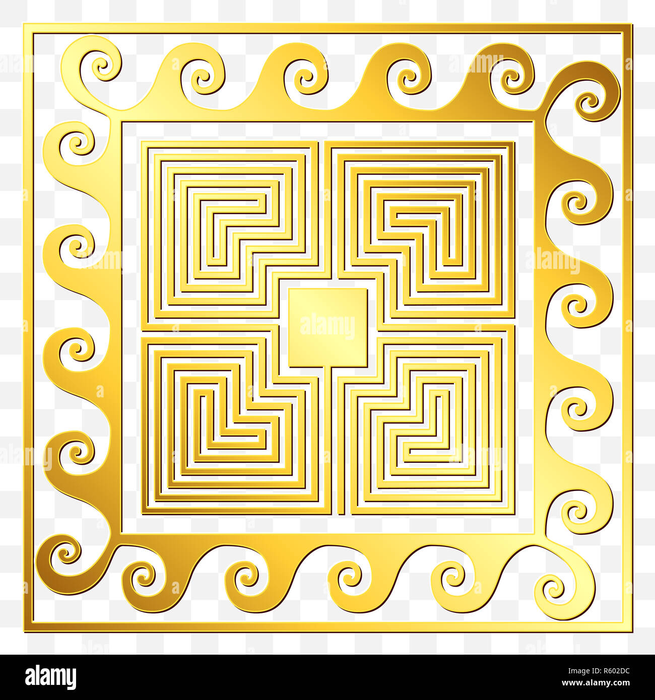 Traditional vintage gold Greek ornament, Meander Stock Photo - Alamy