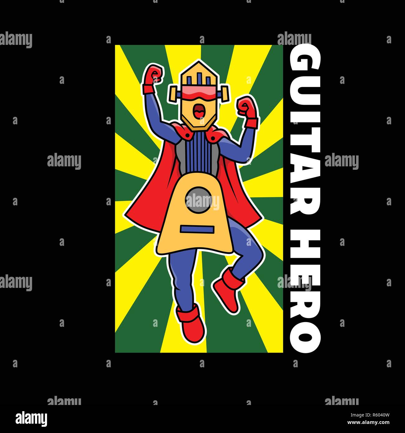 Guitar Hero Illustration mascot Stock Vector Image & Art Alamy