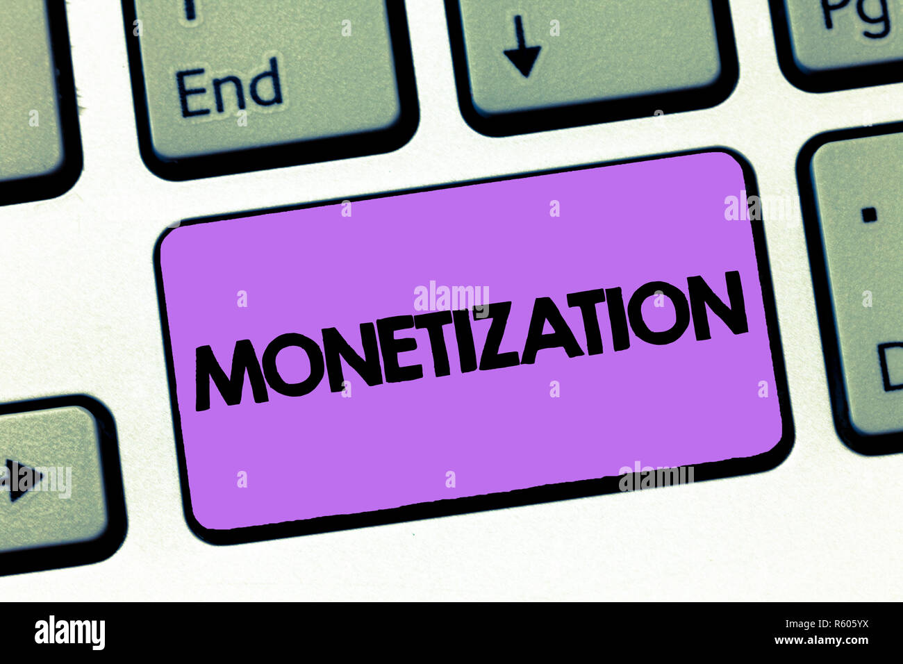 Text sign showing Monetization. Conceptual photo Process of converting ...